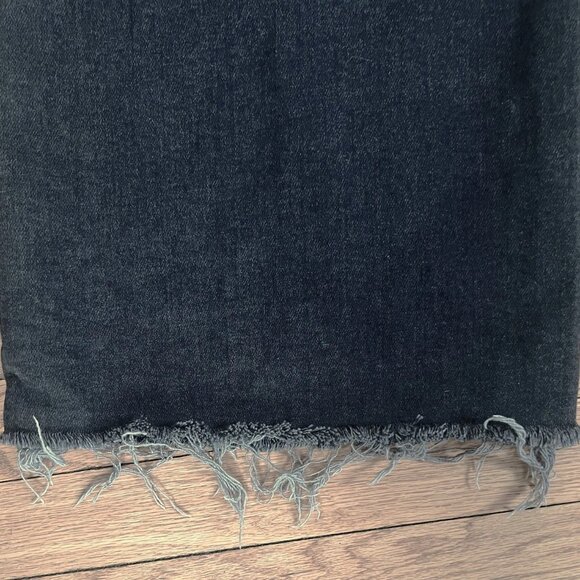 Paige Anessa High Rise Wilde Leg Crop Jeans Raw Frayed Hems Black Lotus 31 EUC! - Picture 10 of 10